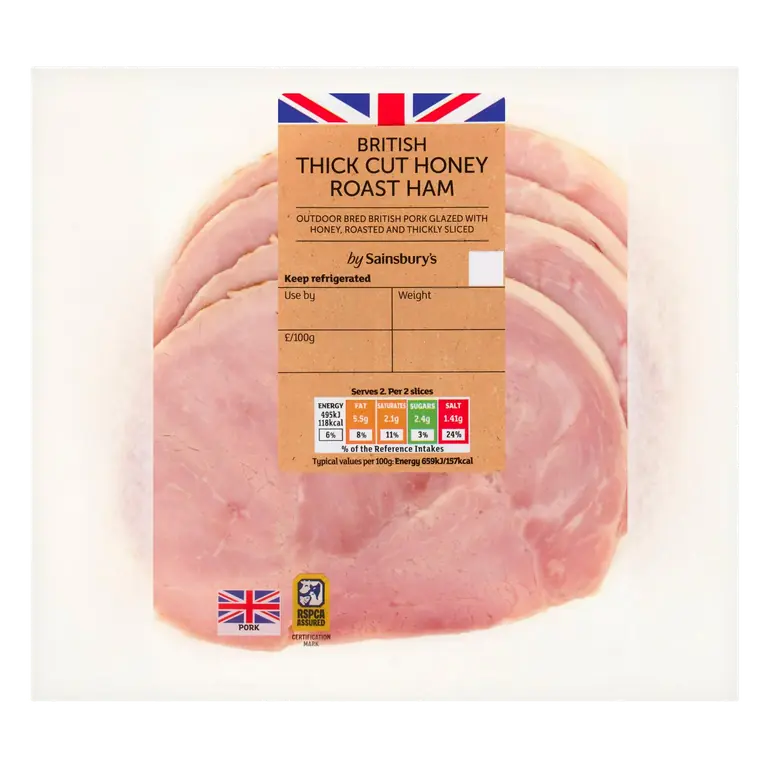 British Honey Roast Thick Cut Ham 150g