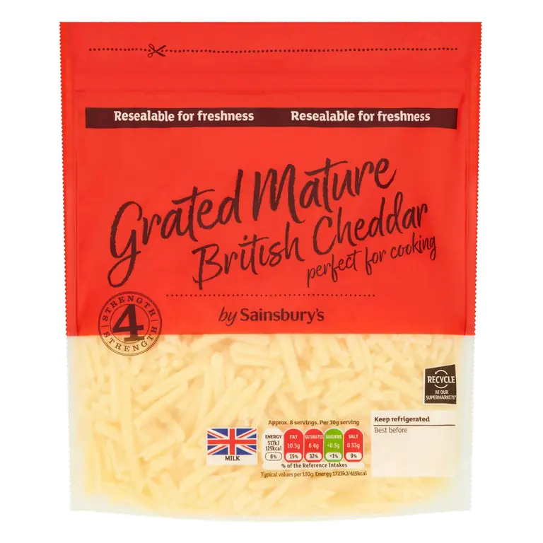 British Mature Grated Cheddar Cheese 250g
