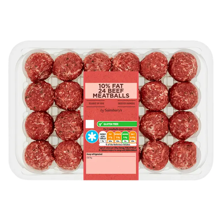 British or Irish 10% Fat 24 Meatballs 700g