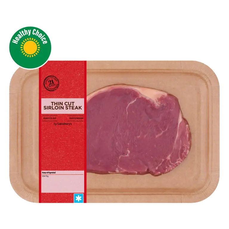 British or Irish 21 Day Matured Thin Cut Sirloin Steak 155g