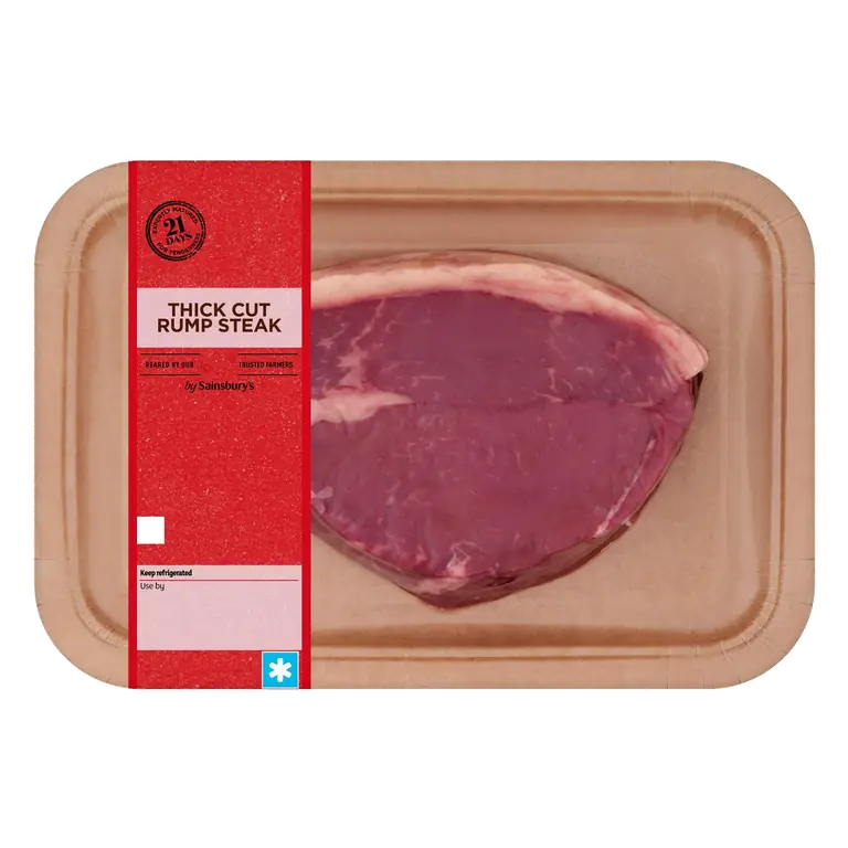 British or Irish Beef 21 Day Matured Thick Cut Rump Steak 400g