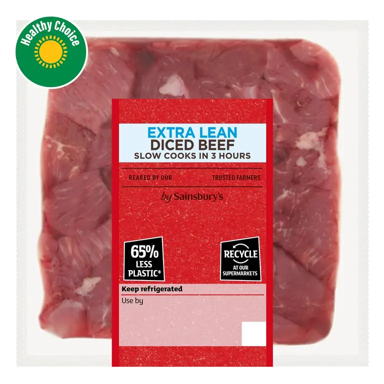 British or Irish Extra Lean Diced Beef 250g