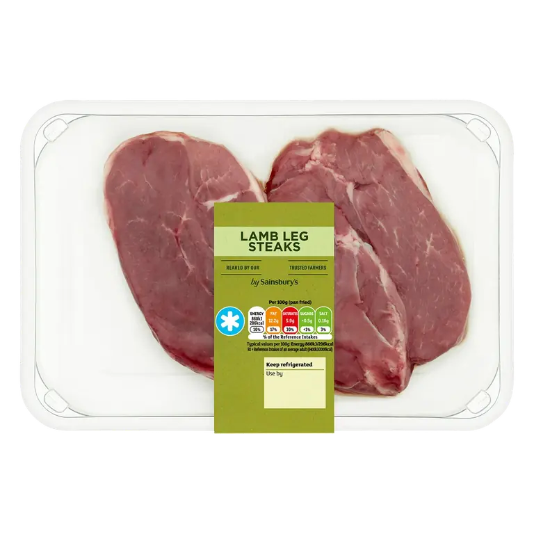 British or New Zealand Lamb Leg Steaks 300g