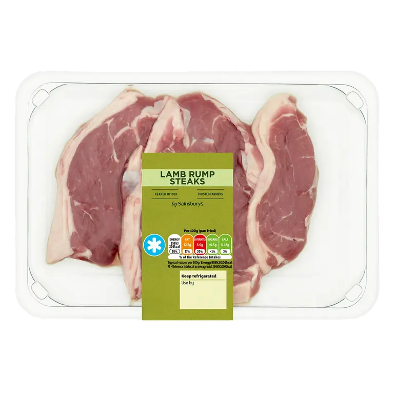 British or New Zealand Lamb Rump Steaks 300g