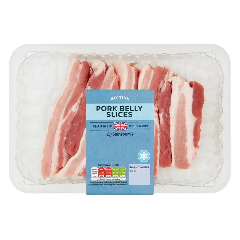 British Pork Belly Slices 500g