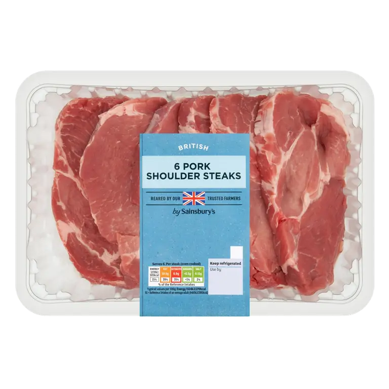 British Pork Shoulder Steaks x6 900g