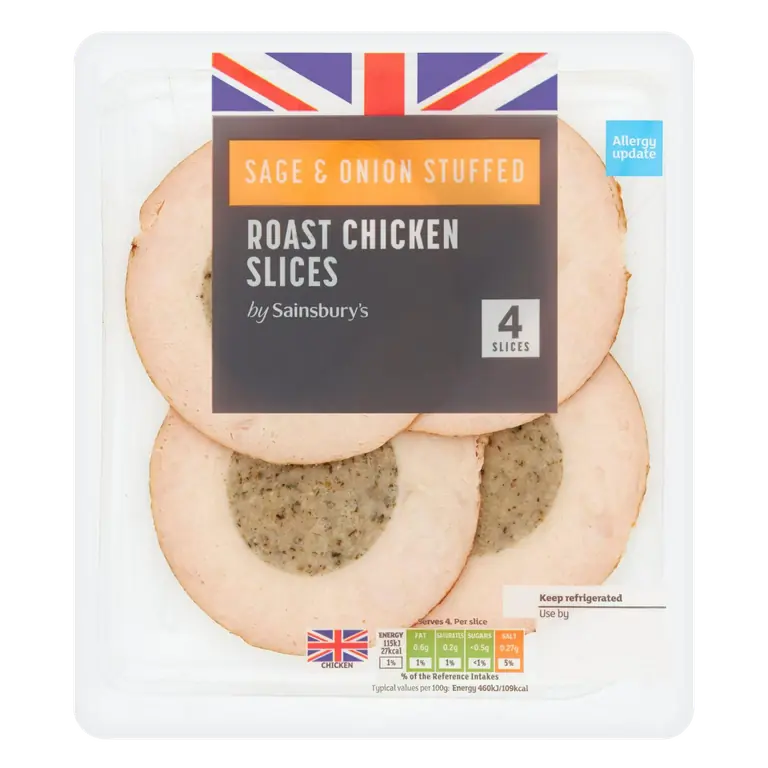 British Roast Chicken & Stuffing 100g, x4 Slices
