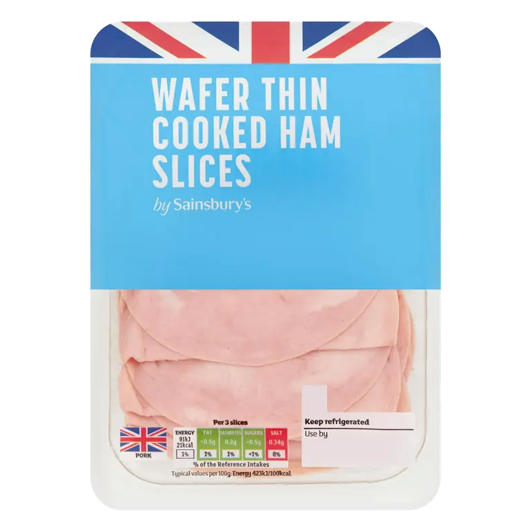 British Wafer Thin Cooked Ham Slices 150g