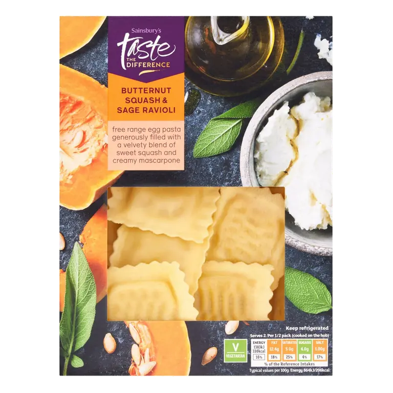 Butternut Squash & Sage Ravioli, Taste the Difference 250g