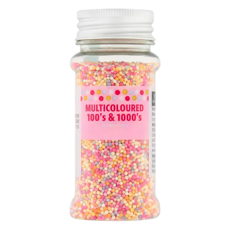 Cake Decorations, Multi Coloured 100s & 1000s 80g
