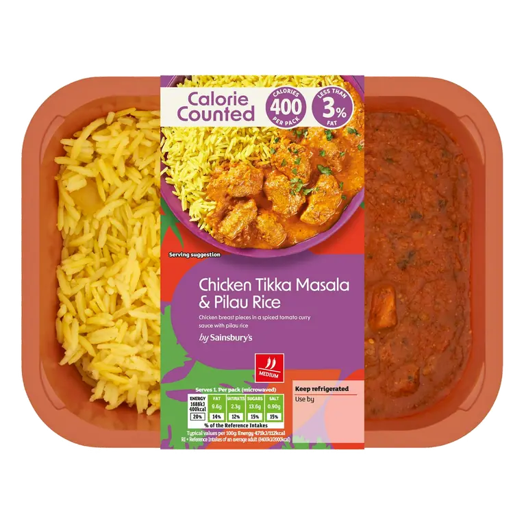 Calorie Counted 380g Chicken Tikka Masala & Rice, Be Good To Yourself (Serves 1)