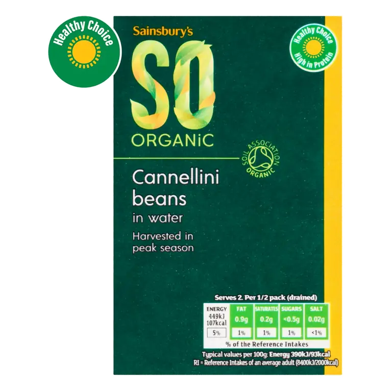 Cannellini Beans Carton, SO Organic 380g (230g*)