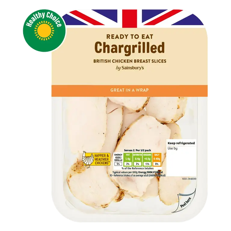 Chargrilled British Chicken Breast Slices 180g
