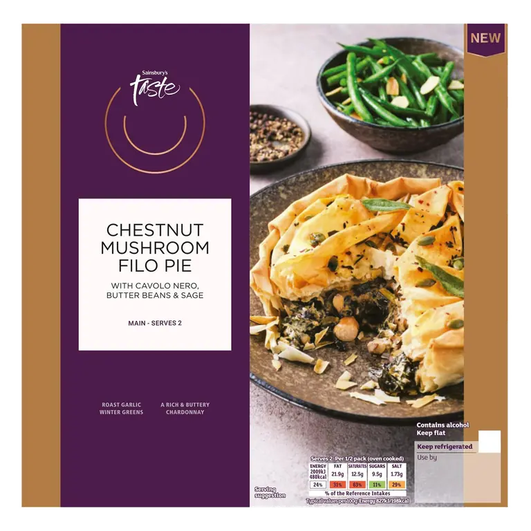 Chestnut Mushroom Filo Pie, Taste the Difference 500g
