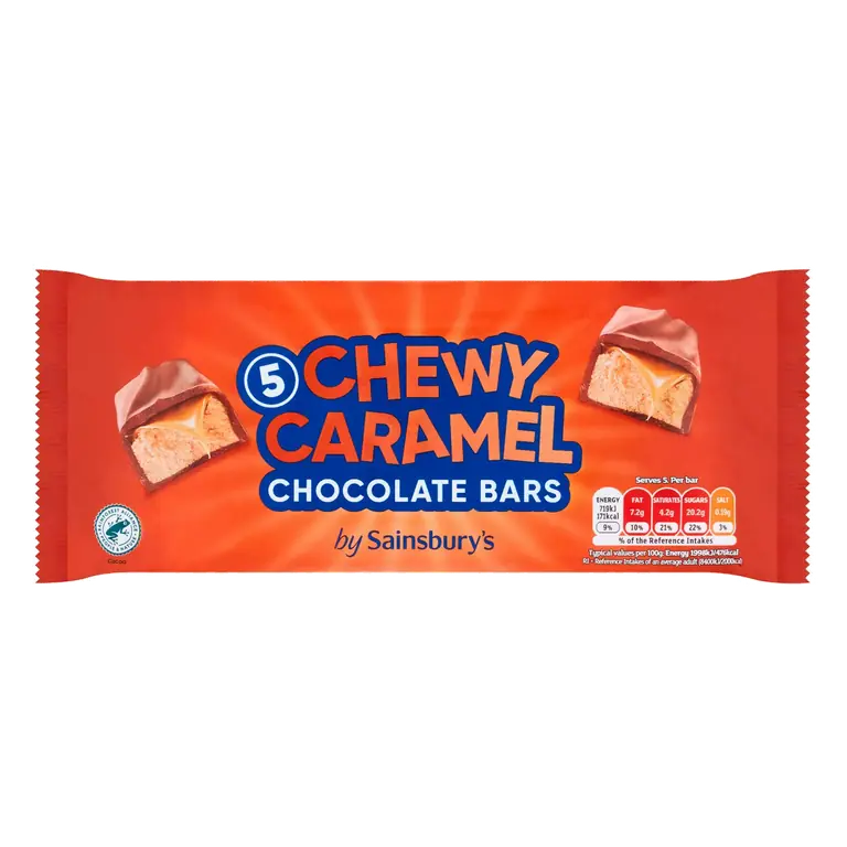 Chewy Caramel Chocolate Bars 5 x 36g