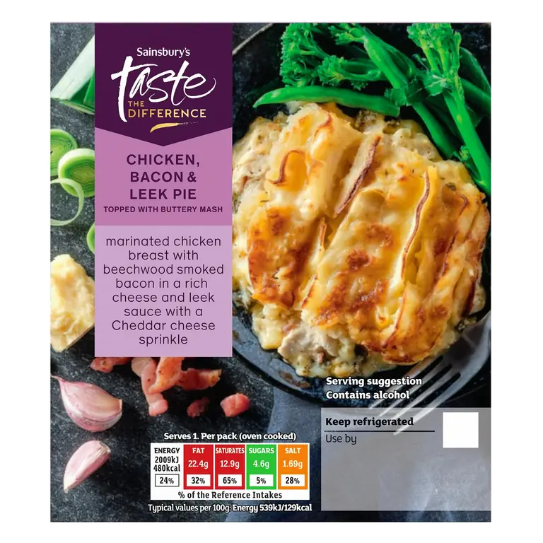 Chicken, Bacon & Leek Pie, Taste the Difference (Serves 1) 400g