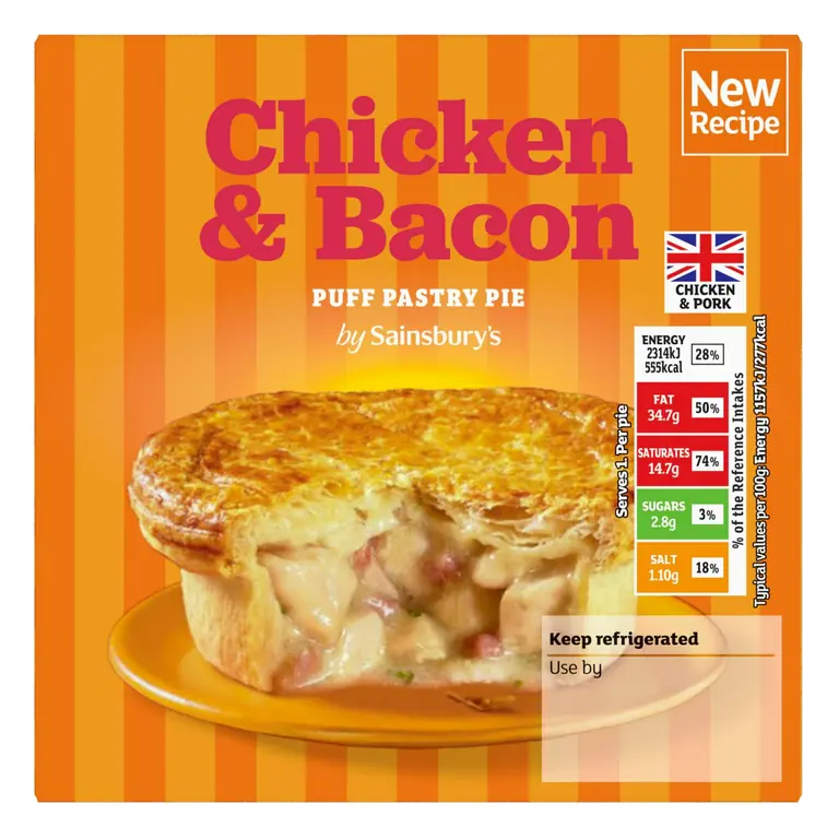 Chicken & Bacon Puff Pastry Pie 200g