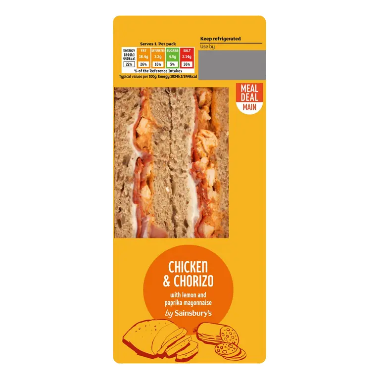Chicken & Chorizo with Lemon & Paprika Mayonnaise Sandwich