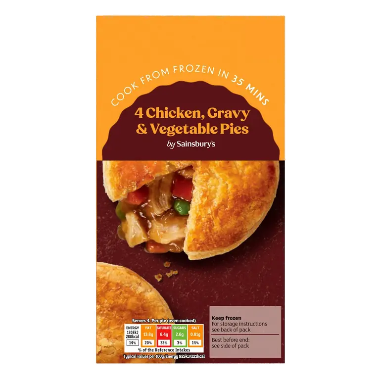 Chicken, Gravy & Vegetable Pie x4 568g