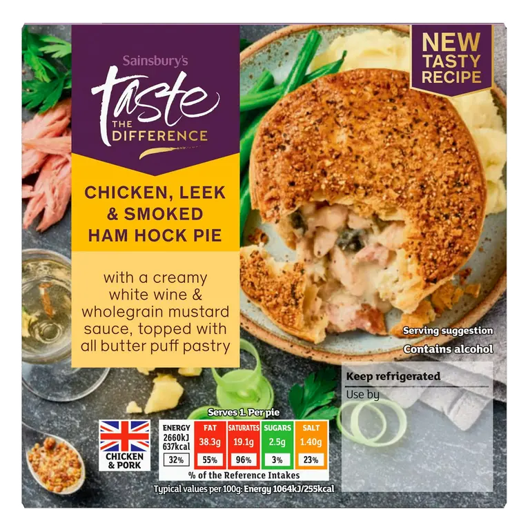 Chicken Wiltshire Ham Hock & Leek Pie, Taste the Difference 250g