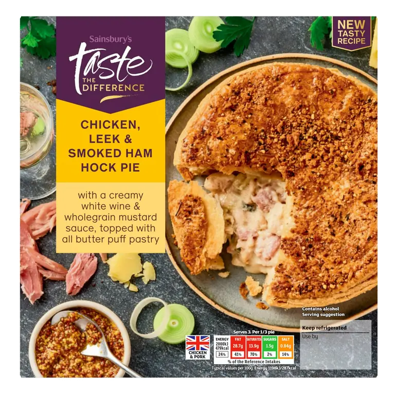 Chicken, Wiltshire Ham Hock & Leek Pie, Taste the Difference 500g