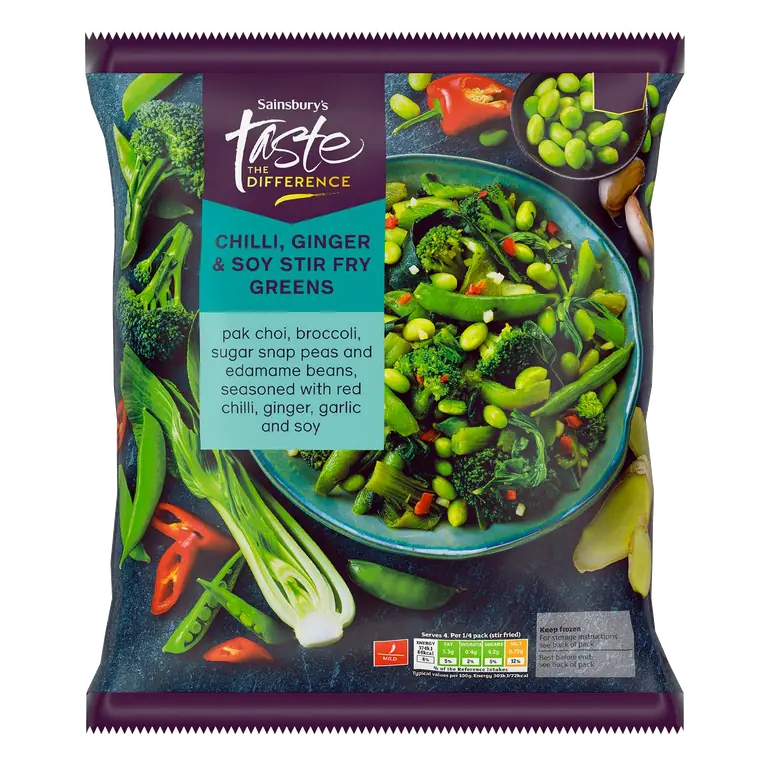 Chilli, Ginger & Soy Stir Fry Greens, Taste the Difference 600g