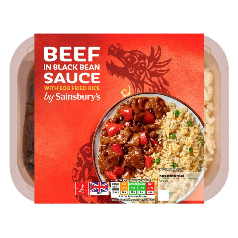 Chinese Beef In Black Bean & Rice Ready Meal for 1 400g