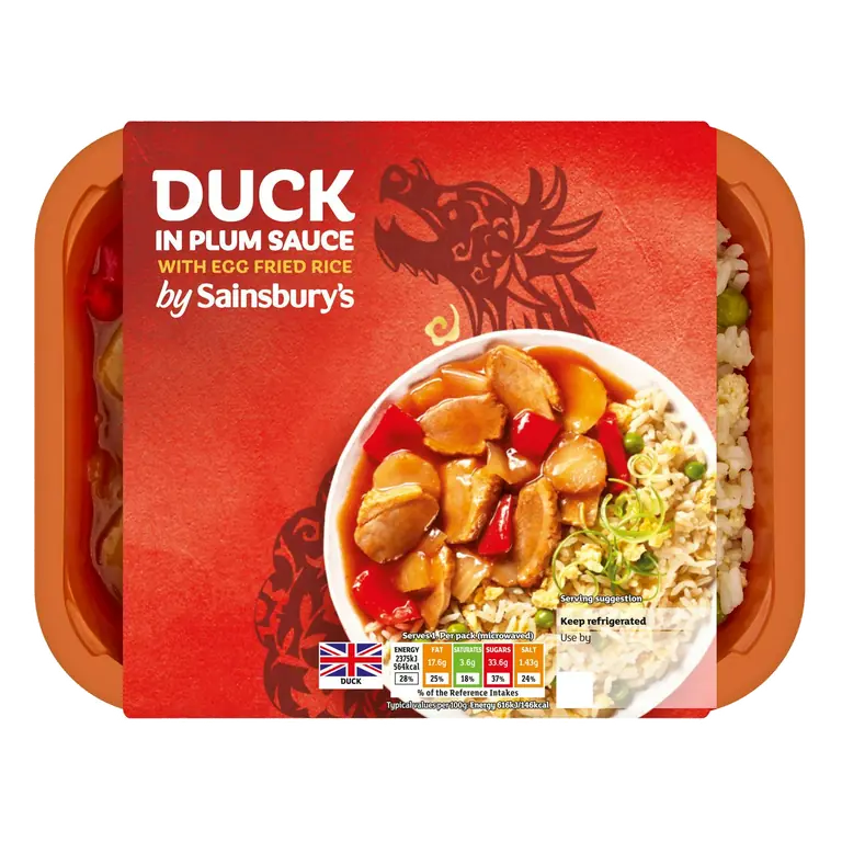 Chinese Duck In Plum Sauce with Egg Fried Rice Ready Meal For 1 400g