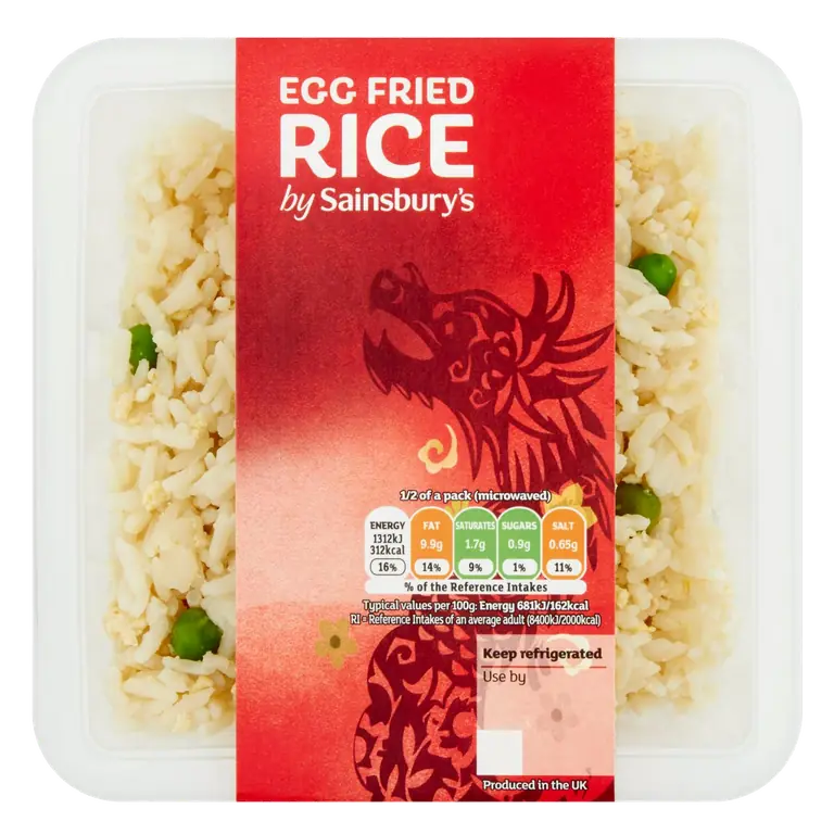 Chinese Egg Fried Rice Ready Meal Side For 2 400g