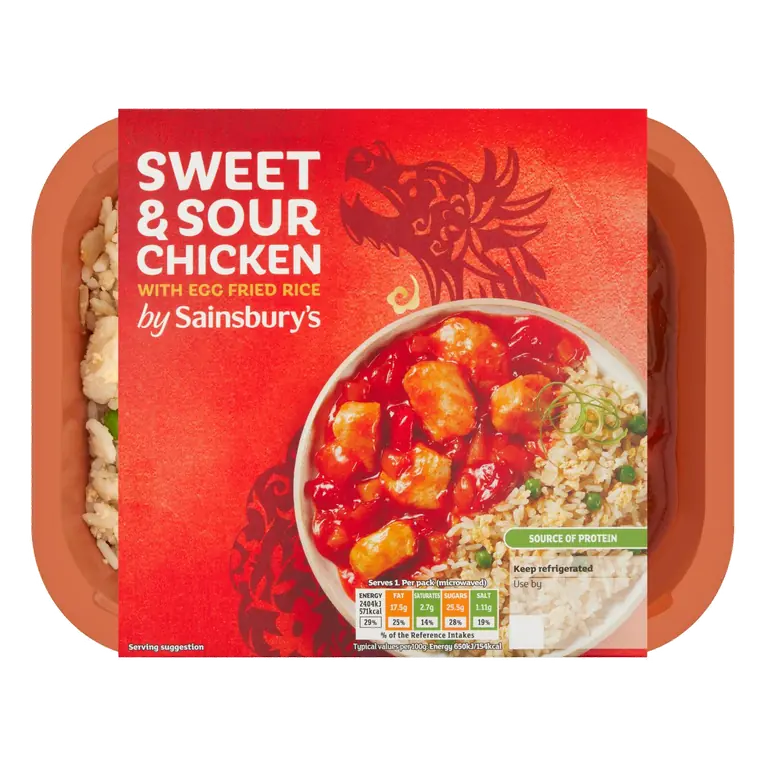 Chinese Sweet & Sour Chicken with Rice Ready Meal for 1 400g