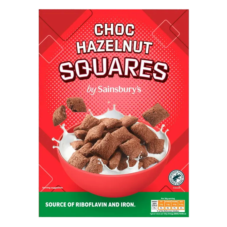Choco Hazelnut Squares Cereal 375g