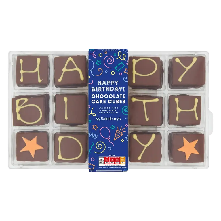 Chocolate Birthday Celebration Cake Cubes 739g