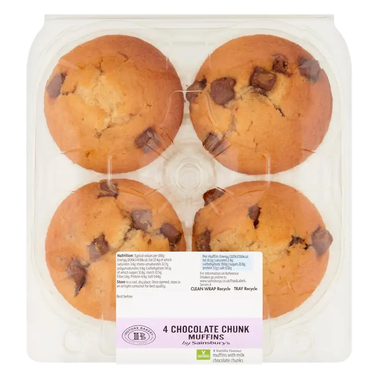 Chocolate Chip Muffins x4