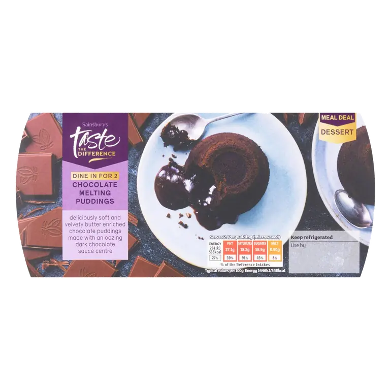 Chocolate Melting Puddings, Taste the Difference 2x155g