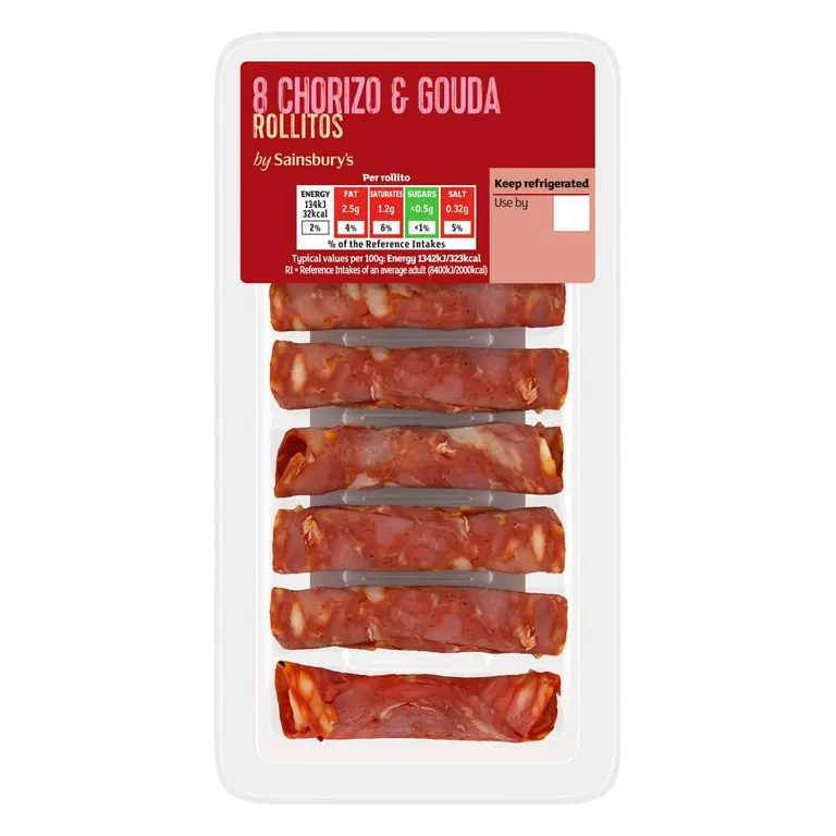 Chorizo & Gouda Rollitos x8 80g