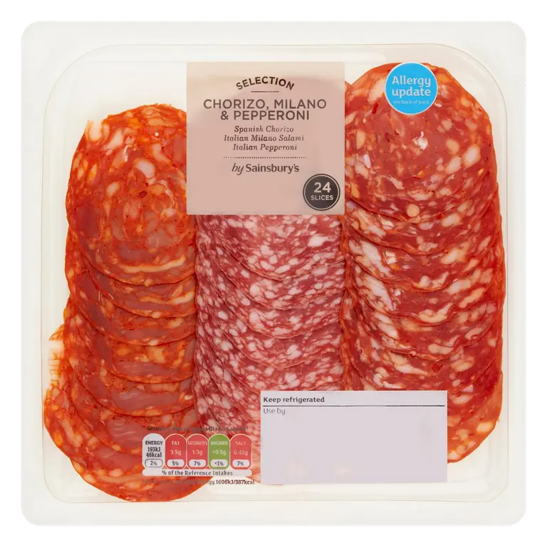 Chorizo, Milano & Pepperoni Slices x24 120g