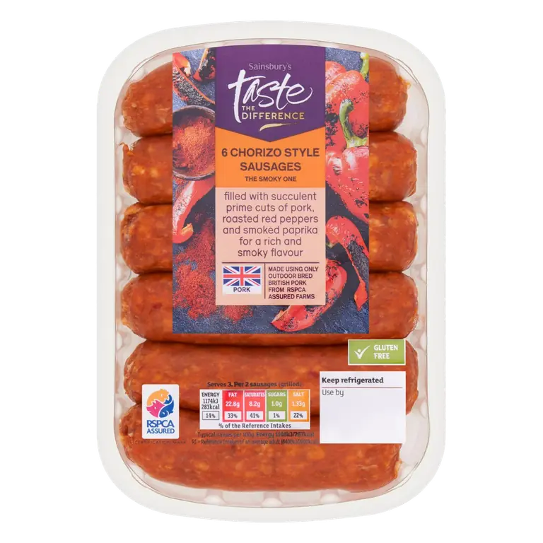 Chorizo Style Sausages, Taste the Difference x6 400g