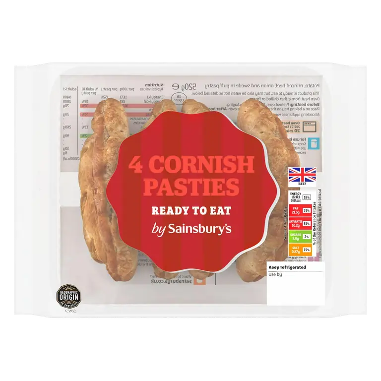 Cornish Pasties x4 520g