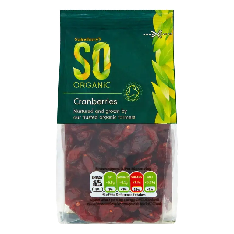 Cranberries, SO Organic 100g