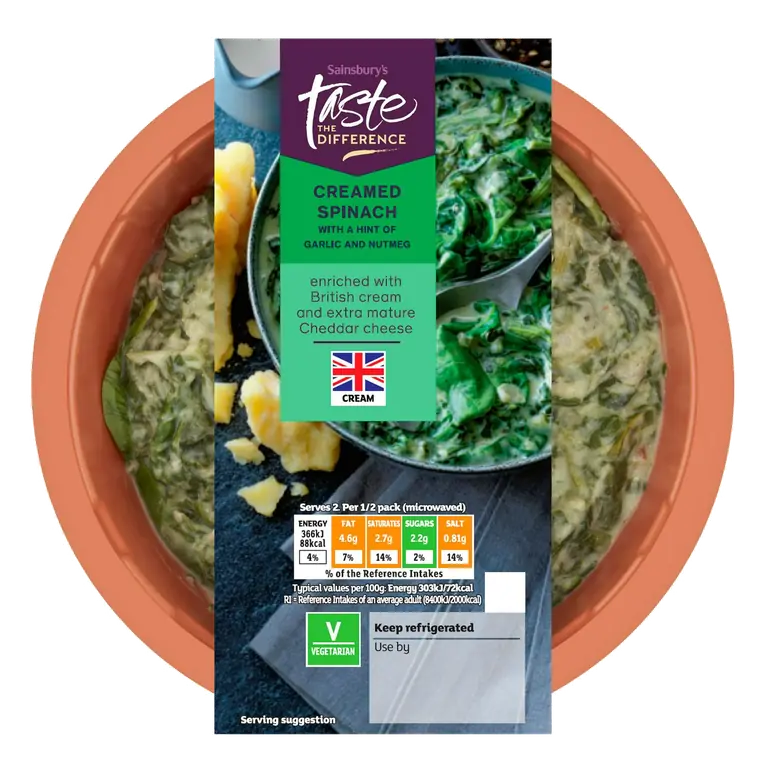 Creamed Spinach, Taste the Difference 250g