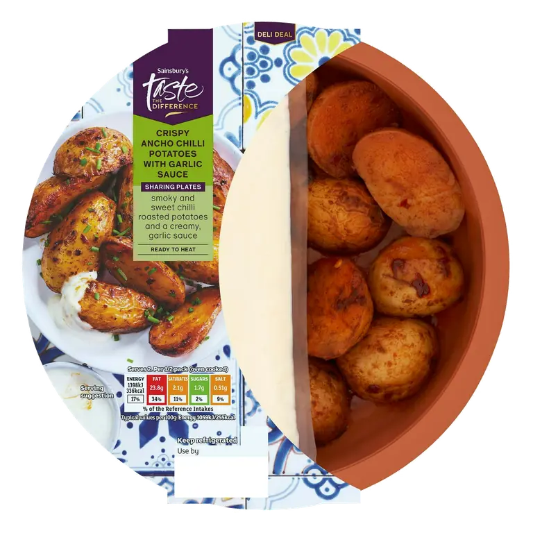 Crispy Ancho Chilli Potatoes with Garlic Sauce, Taste the Difference 300g