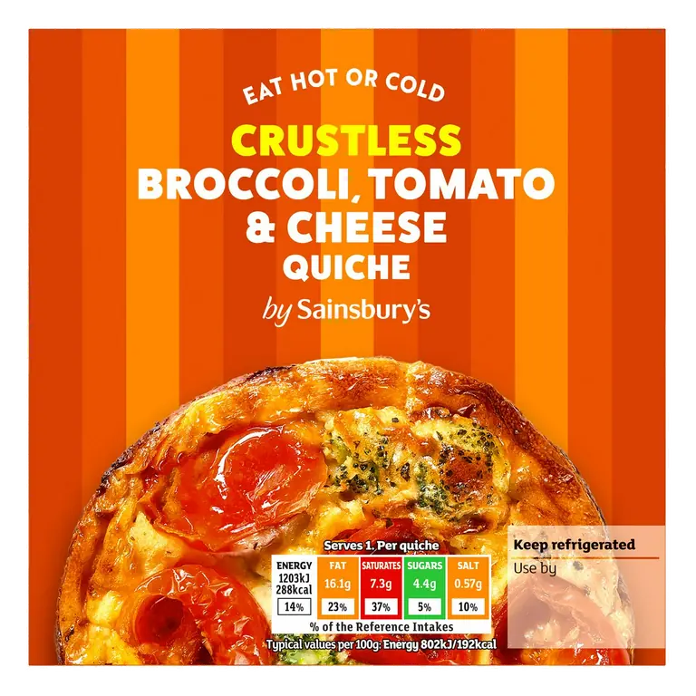 Crustless Broccoli Tomato & Cheese Quiche 150g