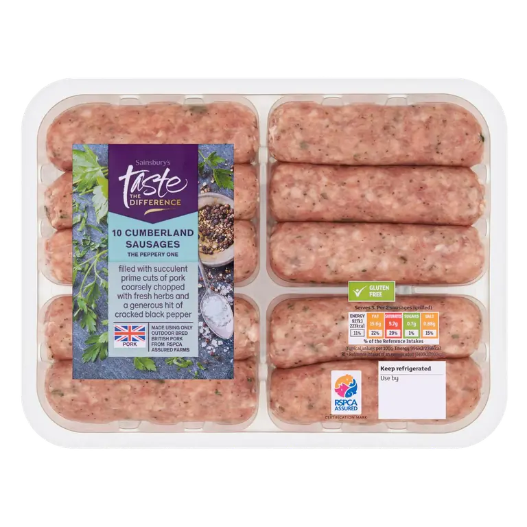 Cumberland Sausages, Taste the Difference x10 667g