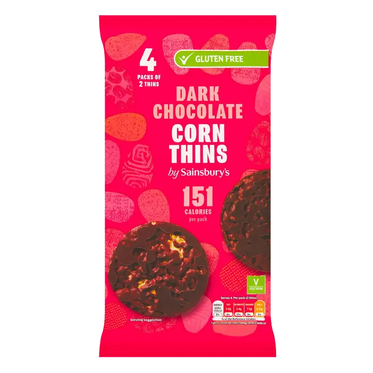 Dark Chocolate Corn Thins 4x22.5g