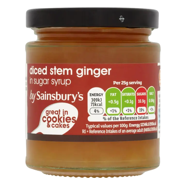 Diced Stem Ginger In Sugar Syrup 225g