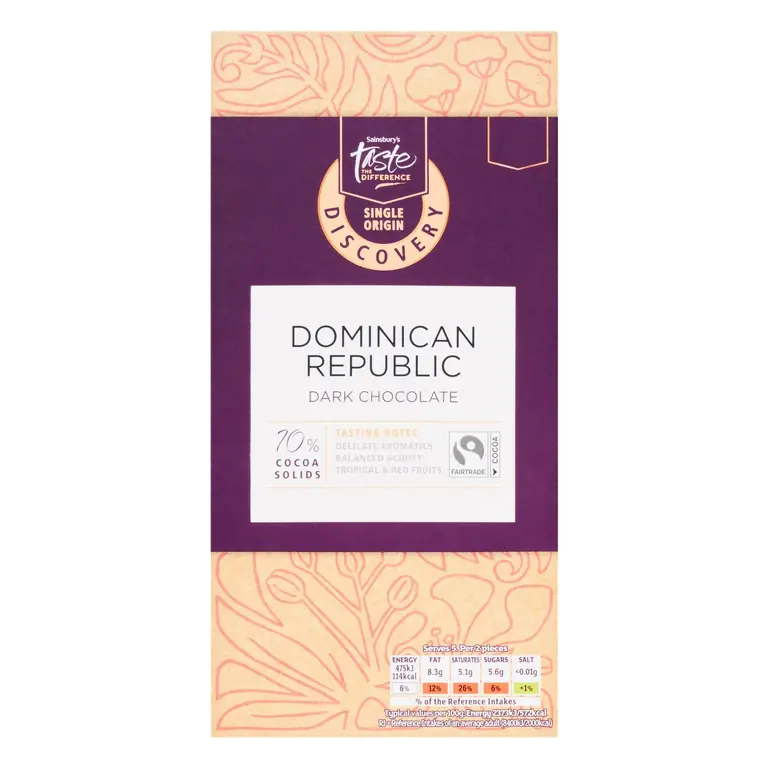 Discovery 100g Dominican Republic Dark Chocolate Bar, Taste the Difference