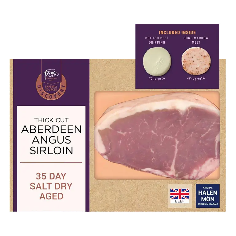 Discovery 360g 35 Day Salt Dry Aged Thick Cut Aberdeen Angus Sirloin Steak, Taste the Difference