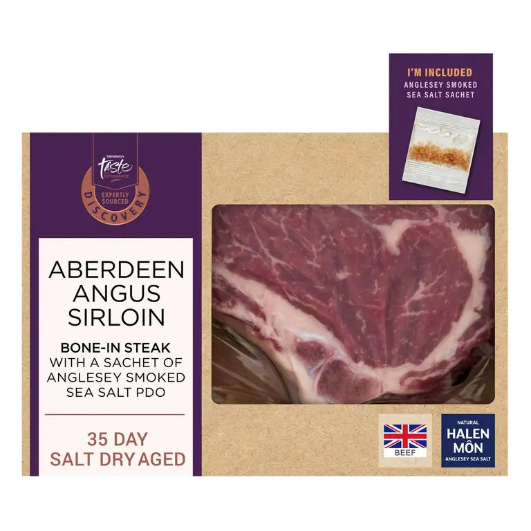 Discovery (Approx.550g) 35 Day Salt Dry Aged Aberdeen Angus Sirloin Steak, Taste the Difference