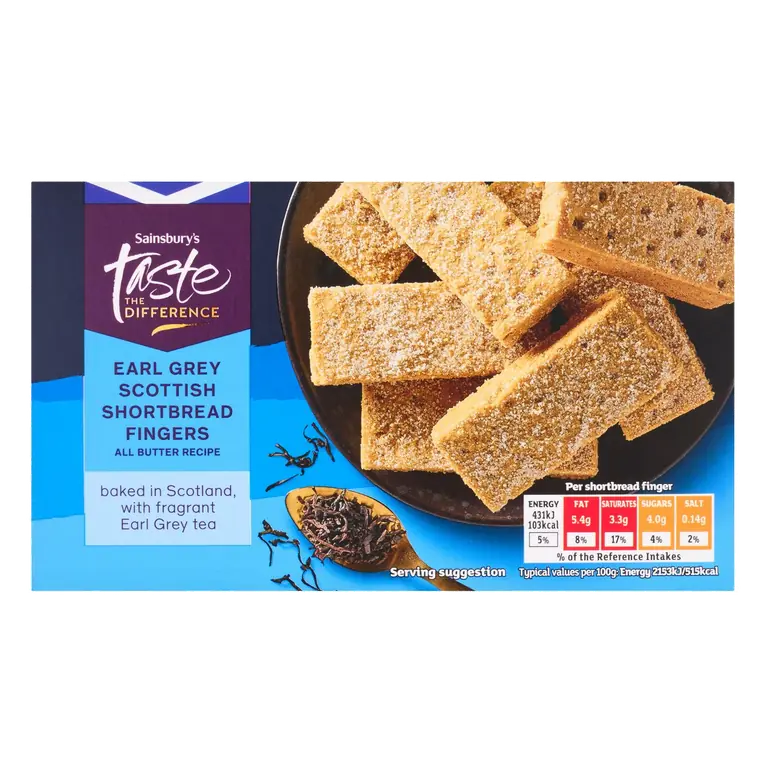 Earl Grey Scottish Shortbread Fingers, Taste the Difference 160g