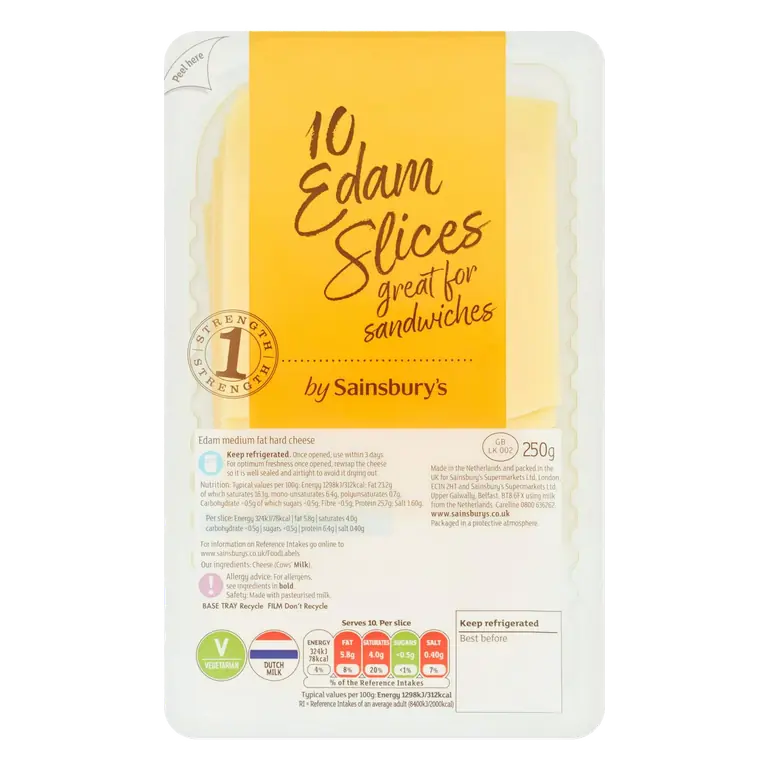 Edam Cheese Slices 250g